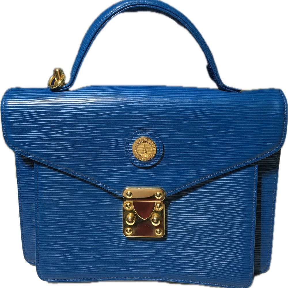 La Tour Eiffel Elegant Eppi Leather Purse Handbag Purse Turquoise Blue